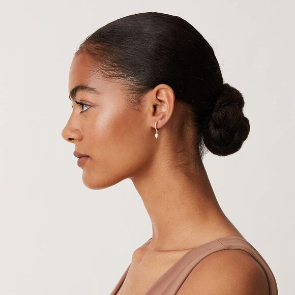 14K Gold Plated S925 Sterling Silver Post Lightweight Drop/Dangle Huggie Earring - Picture 4 of 5